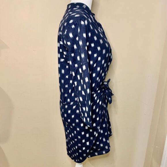 Ulla Johnson Corsica Dress Blue White Indigo Ikat Print Size 2 Short Popover - Picture 5 of 12